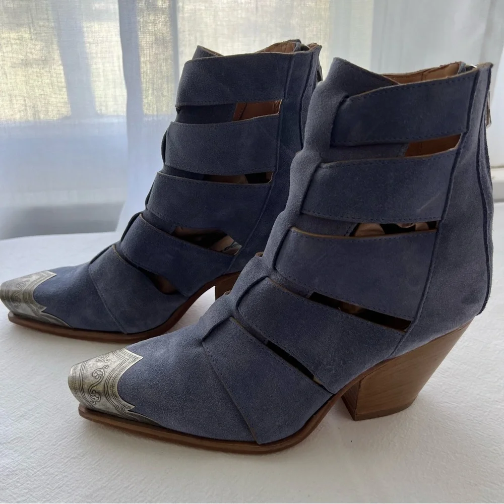 FREE PEOPLE Women’s BRAYDEN Fisherman Western Booties Snip Toe New Size 6